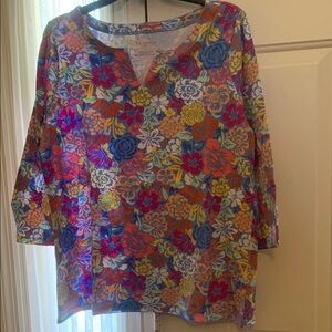Talbots 1X Multicolor Floral Blouse